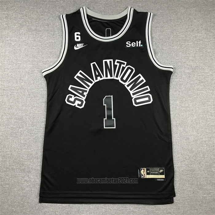 Camiseta San Antonio Spurs Victor Wembanyama #1 Classic 2022-23 Negro